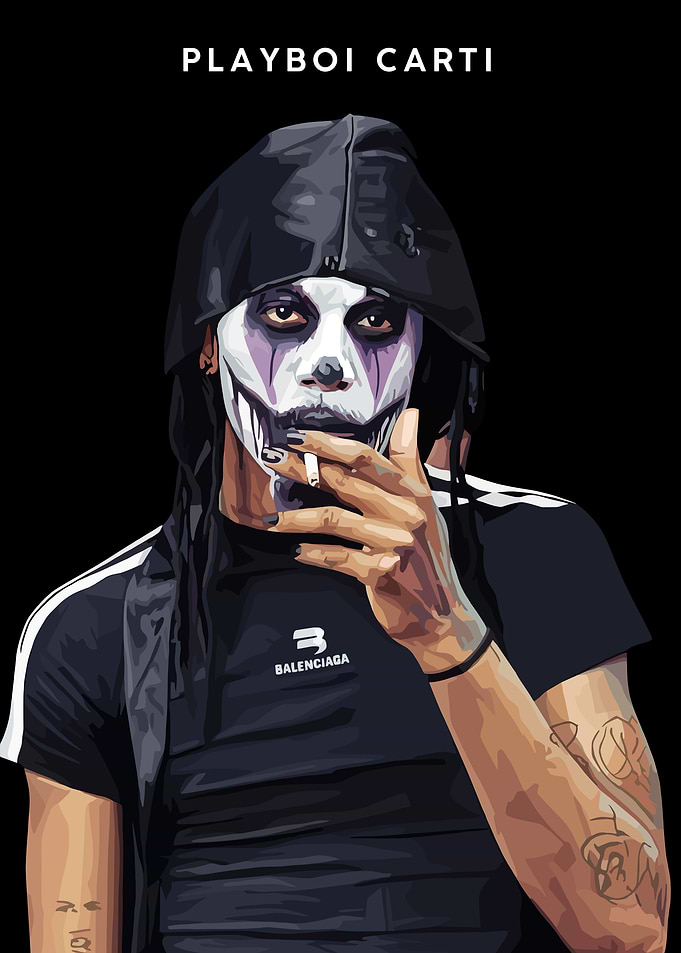Playboi Carti with Face Paint