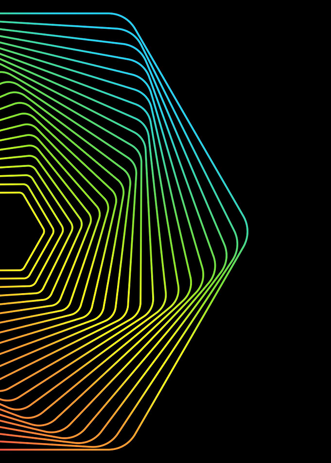Abstract Hexagonal Gradient Lines