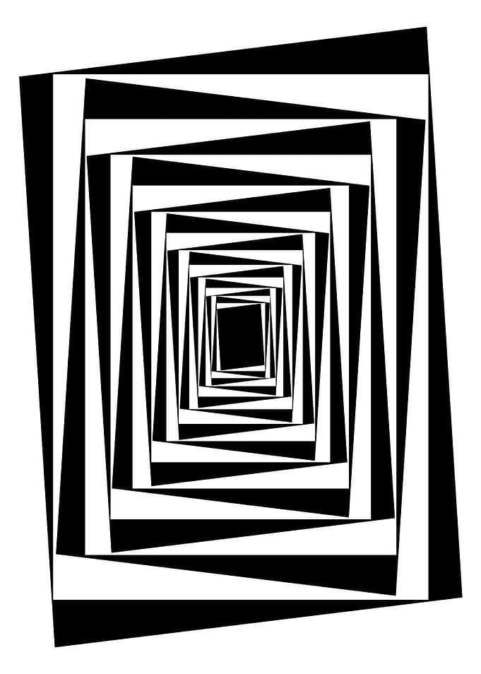 Optical Illusion Tunnel of Squares