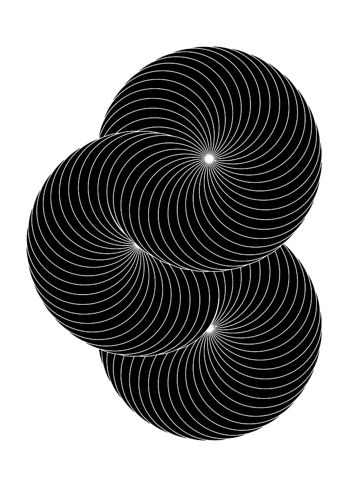 Abstract Swirling Black and White Pattern