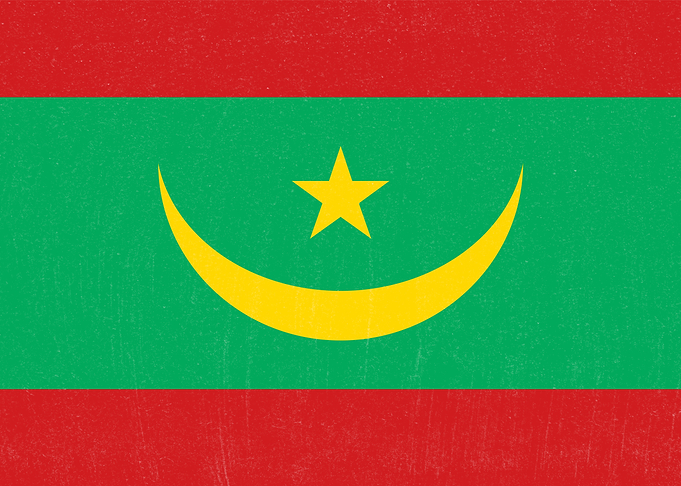 Mauritania Flag Distressed
