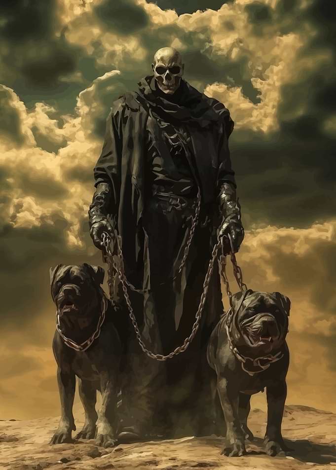 Grim Reaper with Guard Dogs