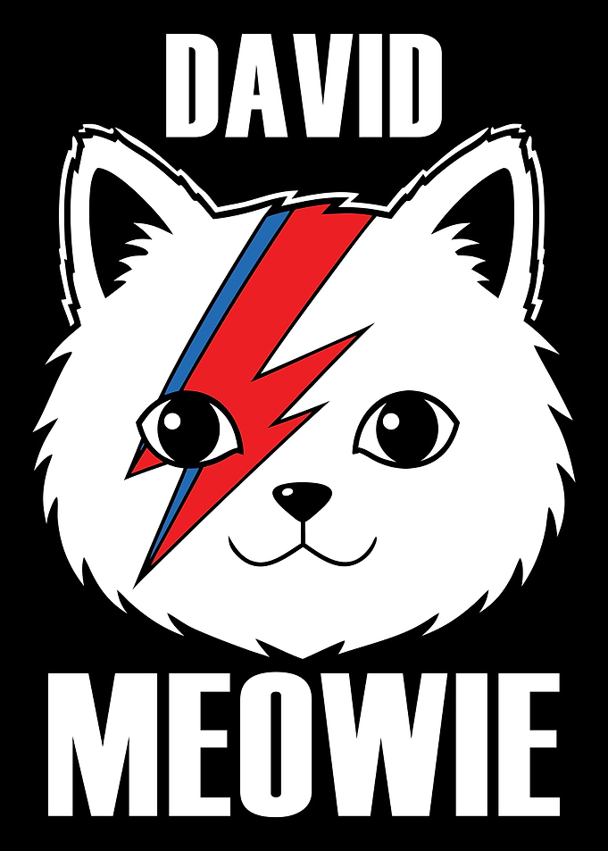 David Meowie Cat Bowie Lightning Bolt