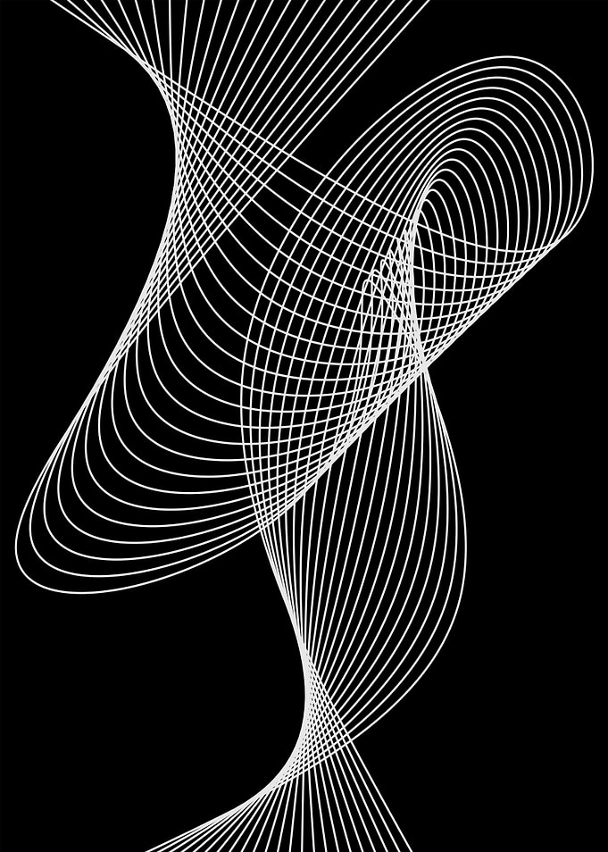 Abstract White Lines on Black Background