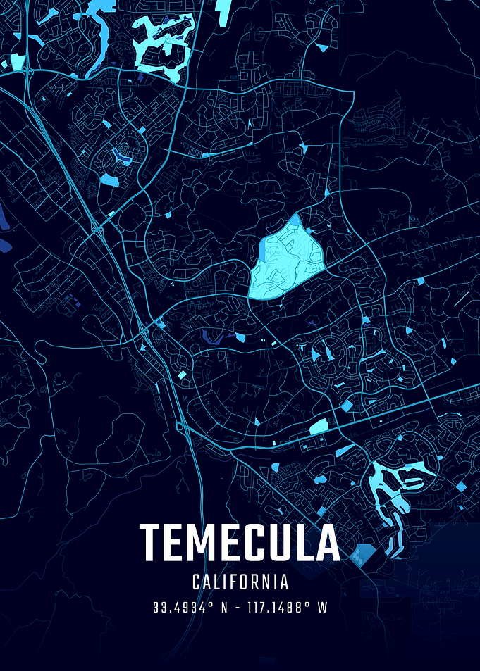 Temecula California Map Art