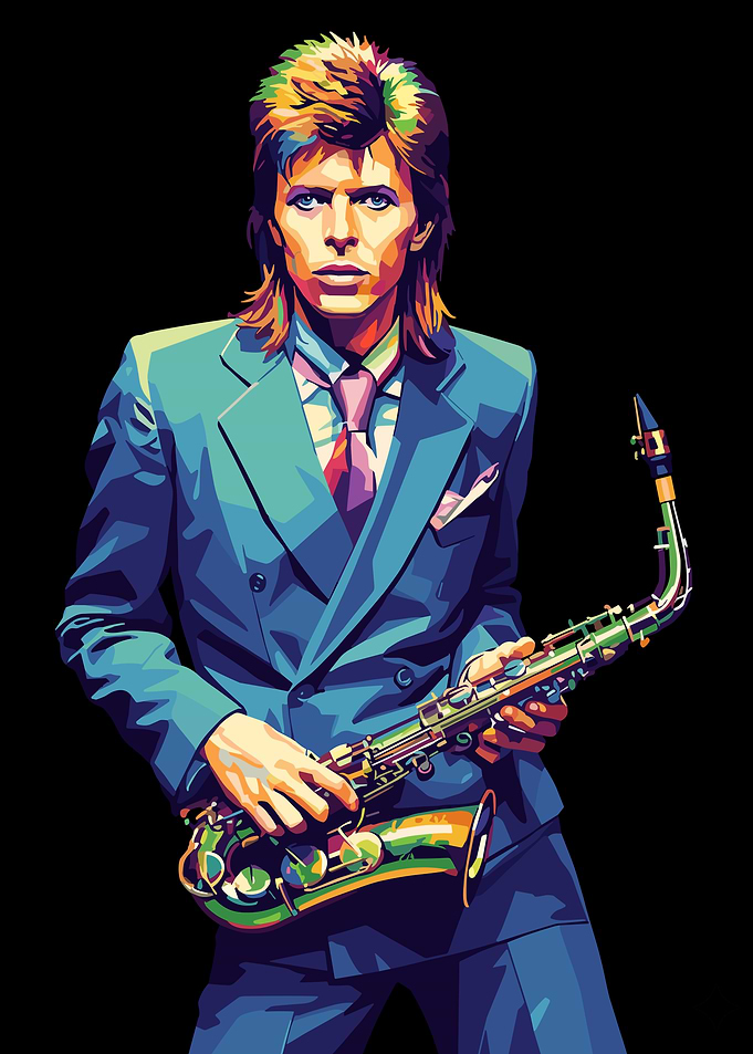 David Bowie with Saxophone Pop Art