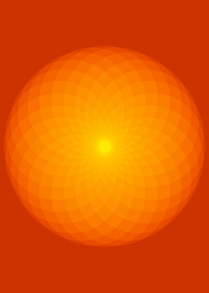 Abstract Orange Sphere with Geometric Pattern