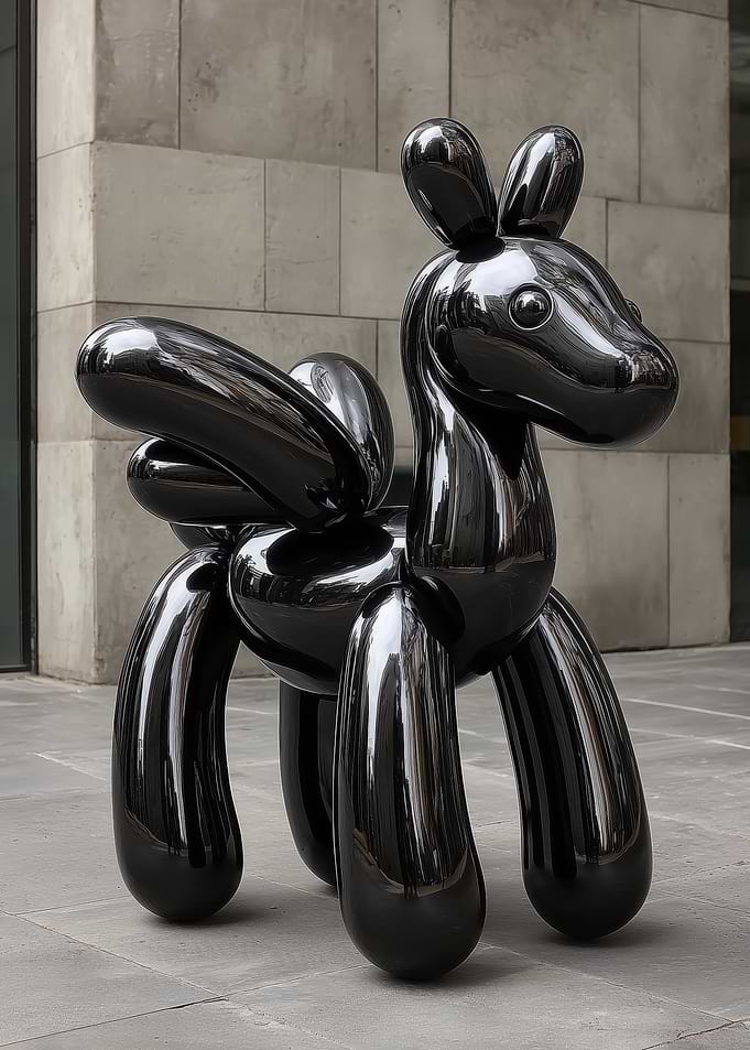 Black Balloon Dog Sculpture