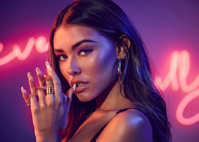 Madison Beer Portrait with Neon Lights