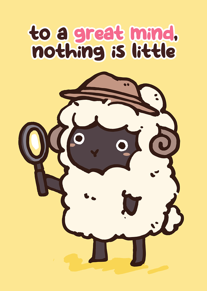 Cute Sheep Detective with Magnifying Glass