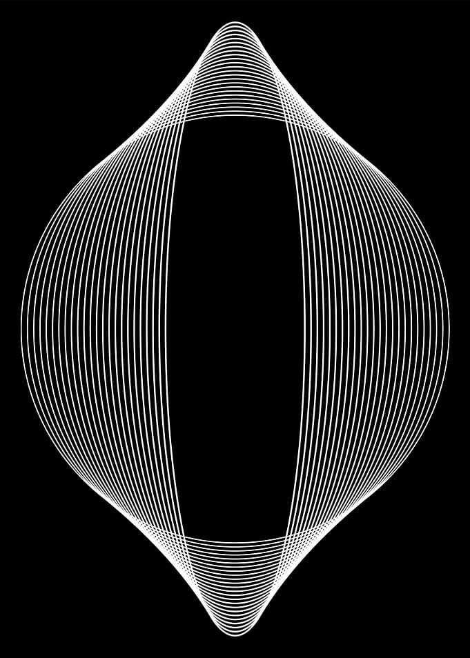 Abstract White Lines on Black Background