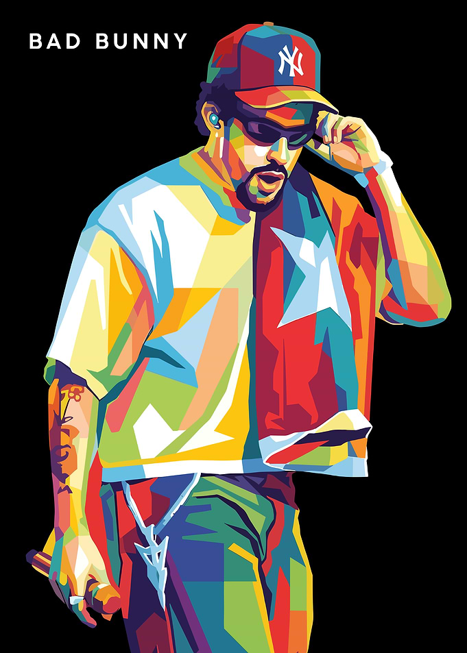 Bad Bunny Pop Art Portrait