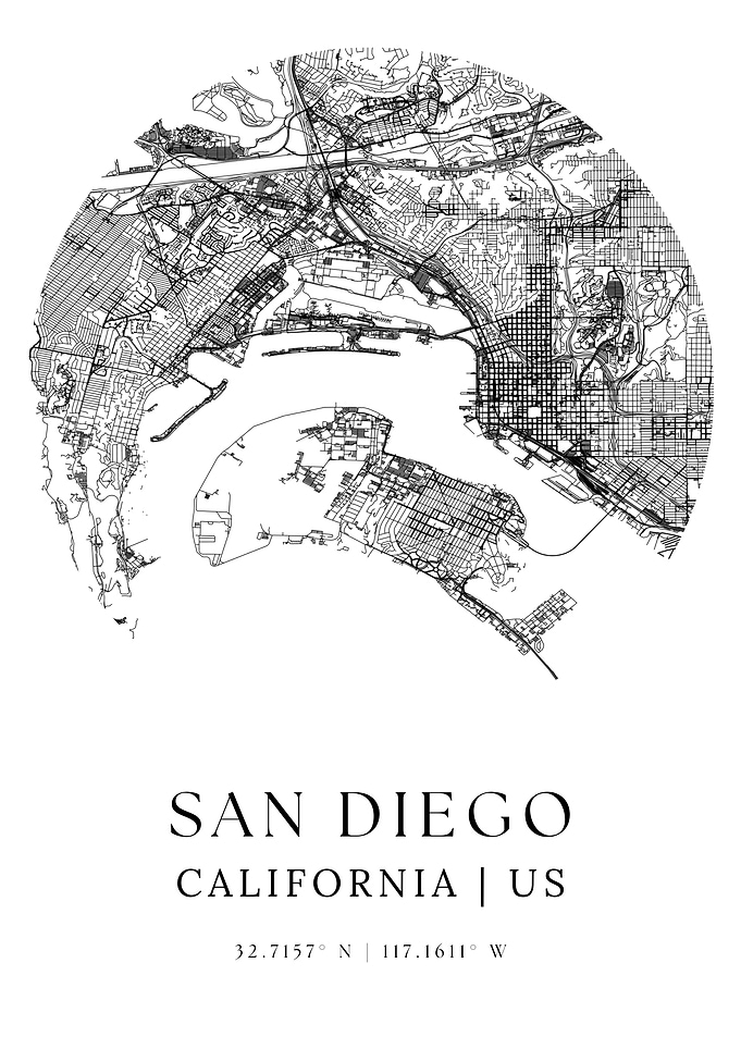 San Diego Map Art