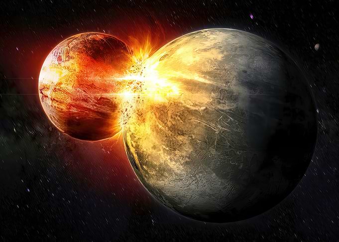 Planetary Collision in Space