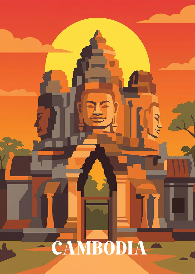 Cambodia Travel Poster
