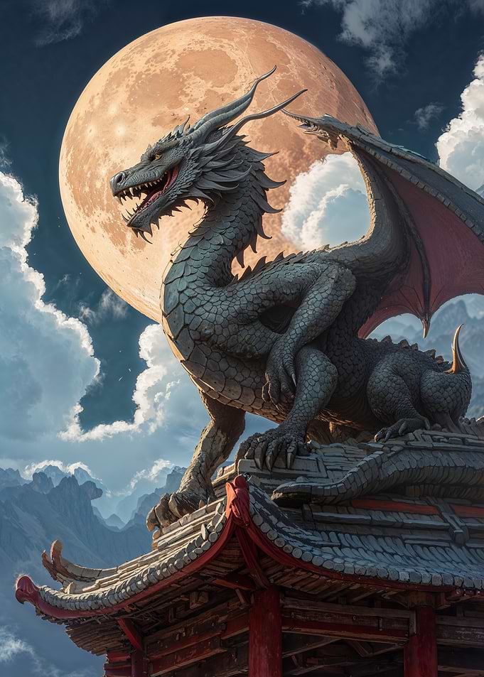 Dragon on a Temple Roof