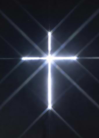 Glowing Cross with Light Rays