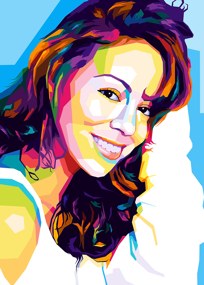 Colorful Pop Art Portrait of Mariah Carey