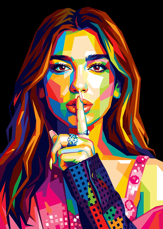 Colorful Pop Art Portrait of Dua Lipa