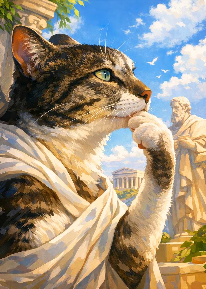Philosopher Cat in Ancient Greece