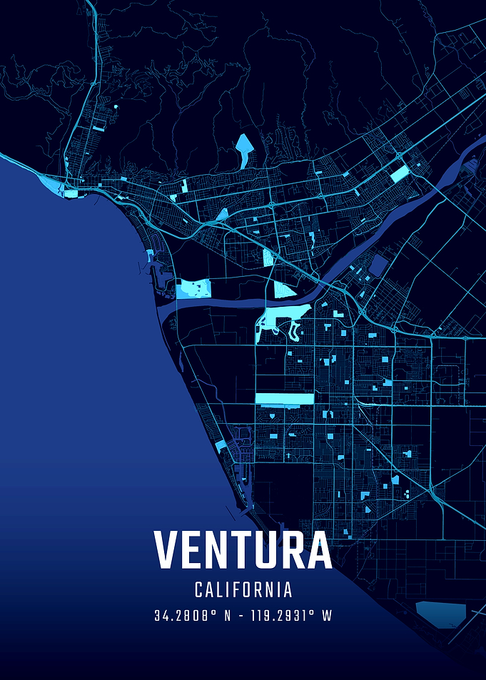 Ventura California Midnight City Map