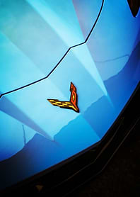 Corvette Emblem on the Hood Poster