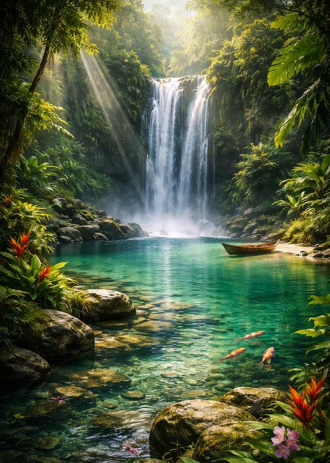 Tropical Waterfall Paradise