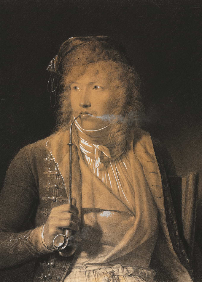 Man smoking a pipe