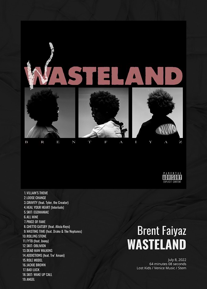 Brent Faiyaz Wasteland Album Art