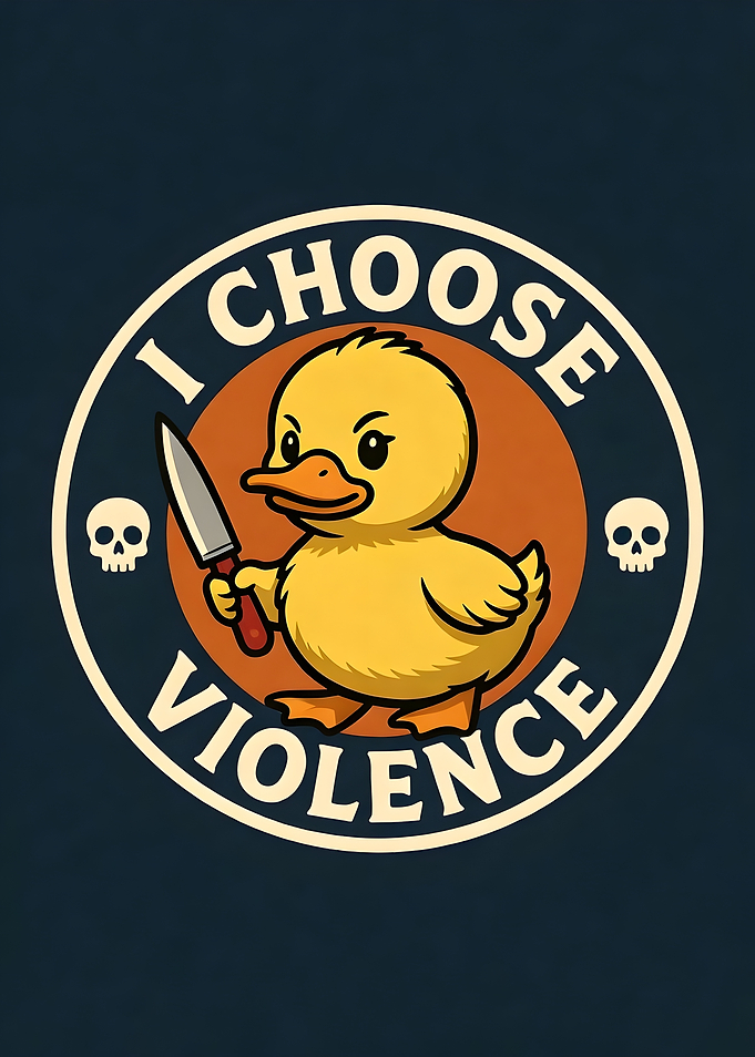 Duck with Knife 'I Choose Violence'