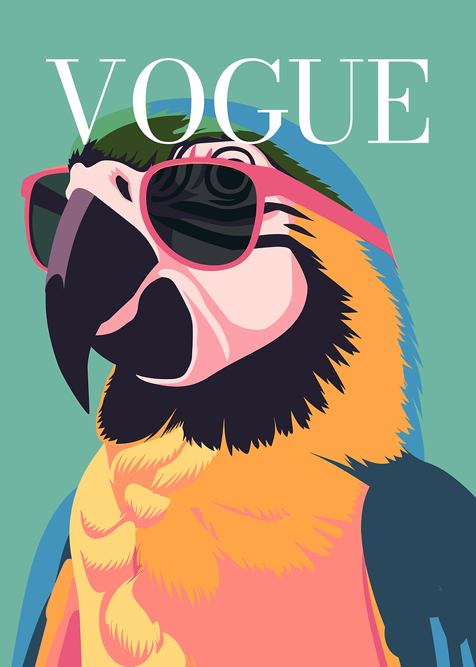 Vogue Parrot with Sunglasses
