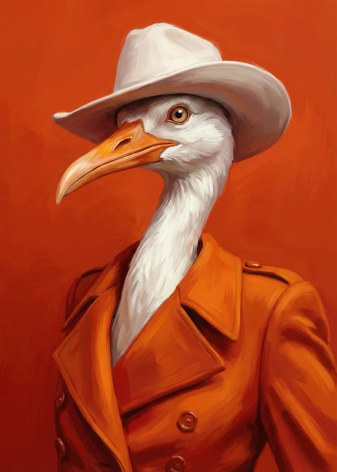 Bird in a Hat and Trench Coat