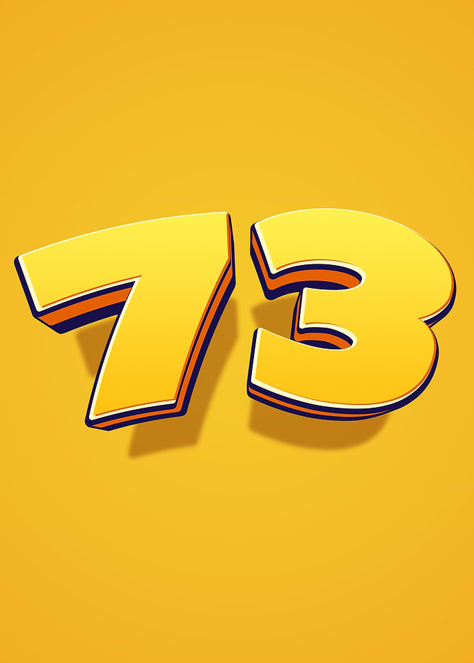 Number 73 in 3D