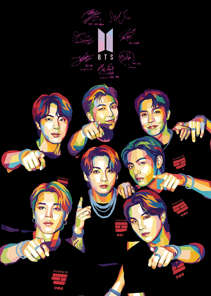 BTS Pop Art Group Portrait