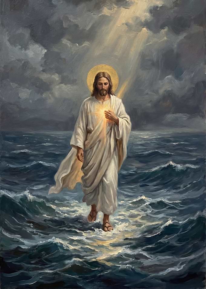 Jesus Walking on Water Painting