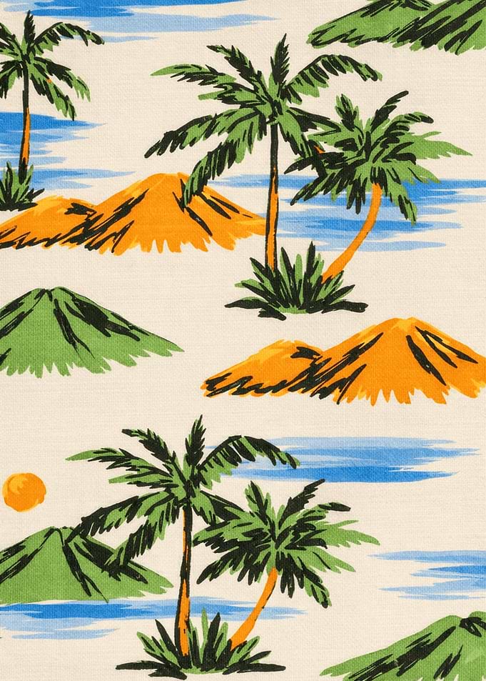 Tropical Island Landscape with Palm Trees
