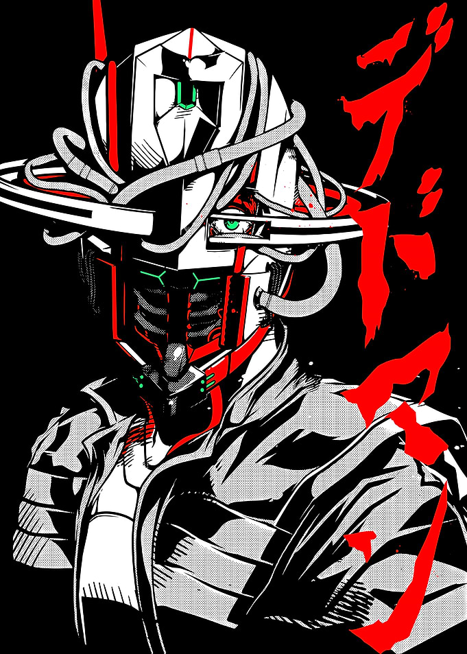 Cyberpunk Robot Character Portrait