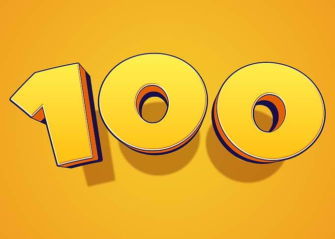 3D Number 100