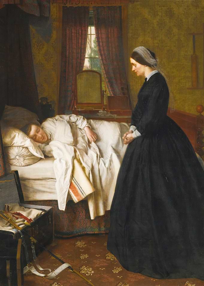 Woman Watches Sleeping Man in Bedroom