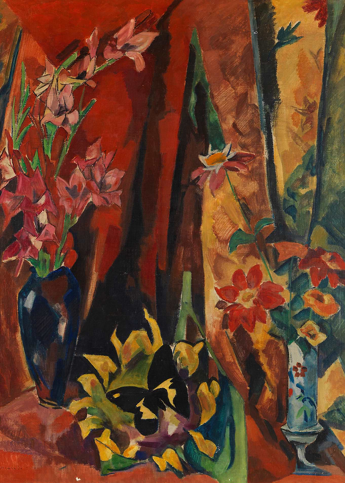 Floral Still Life with Butterflies
