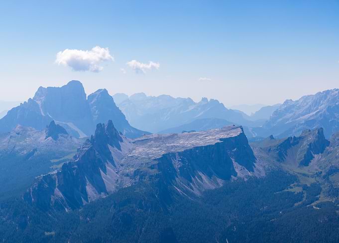 Misty Mountain Range Landscape - Dolomites - Italy