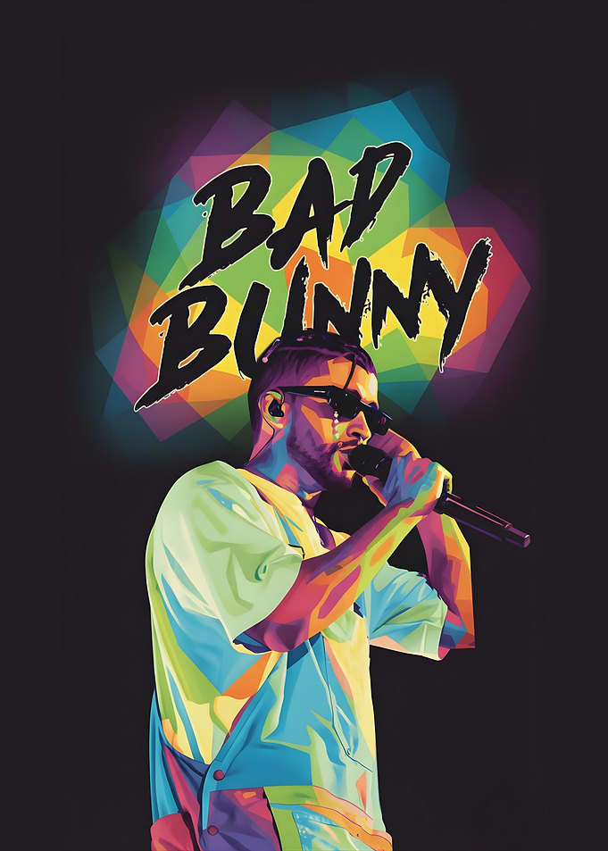 Bad Bunny Pop Art Portrait