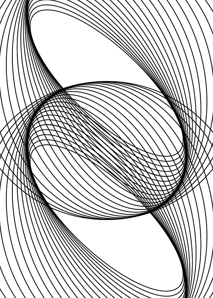 Abstract Black and White Swirling Lines
