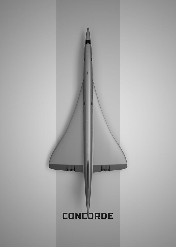 Concorde Supersonic Jet Top View