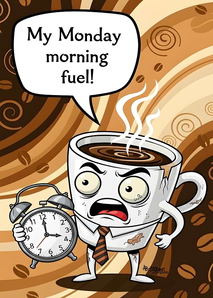 Coffee Cup with Alarm Clock
