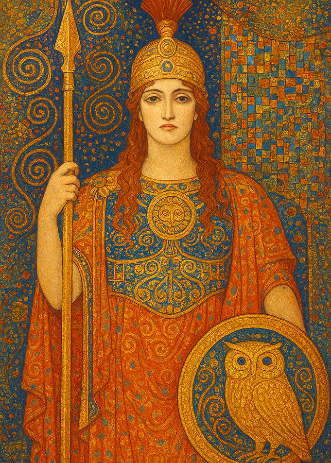 Athena with Owl Shield and Spear