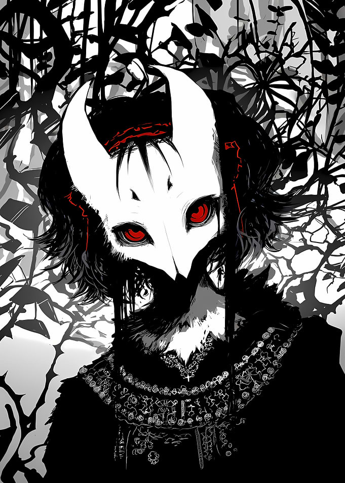 Dark Fantasy Masked Figure