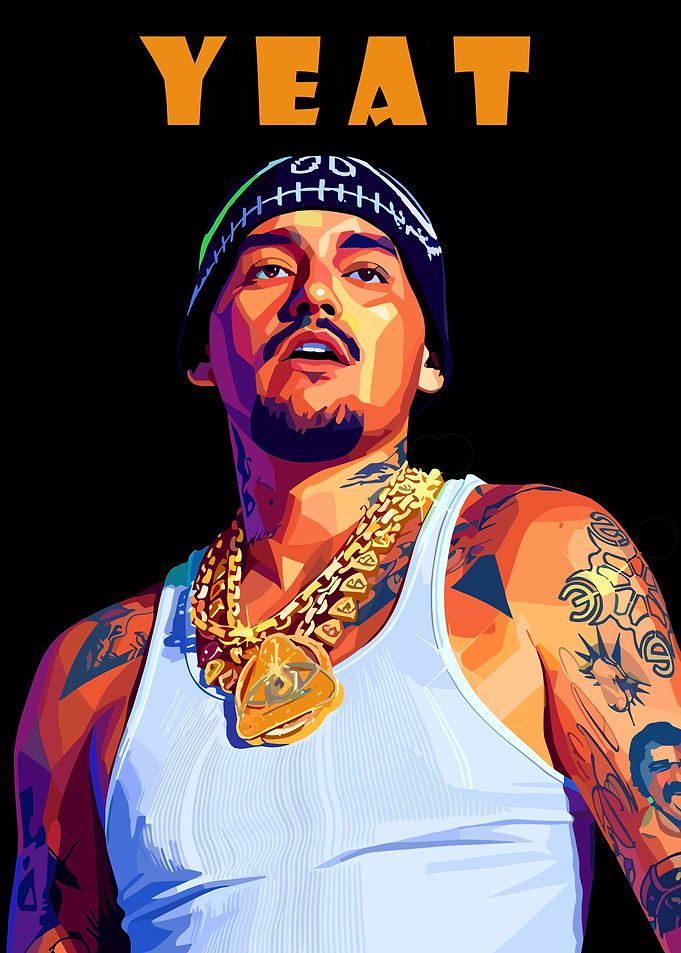 Yeat Portrait with Gold Chain