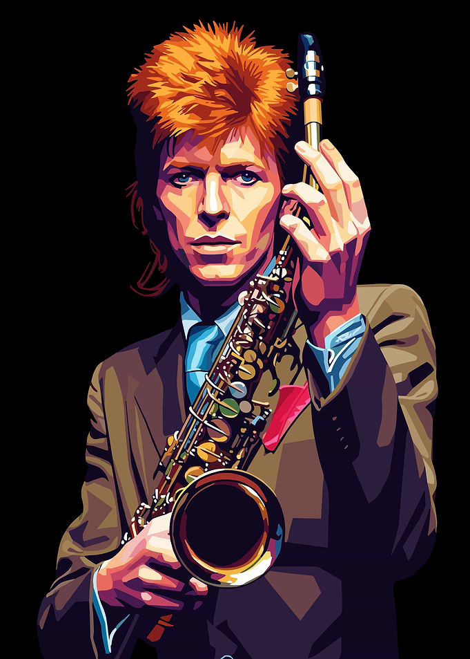 David Bowie with Saxophone Pop Art