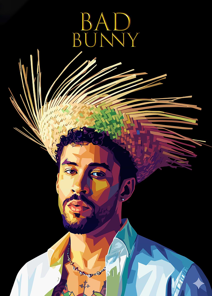 Bad Bunny Pop Art Portrait